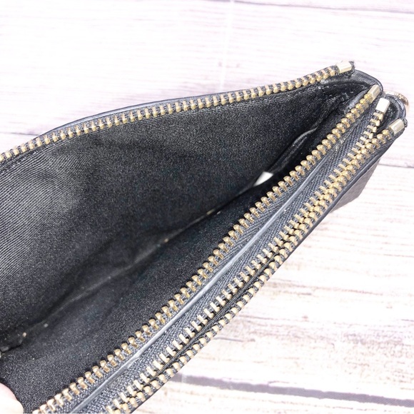 Coach Black Leather Double Zip Wallet - Picture 4 of 12